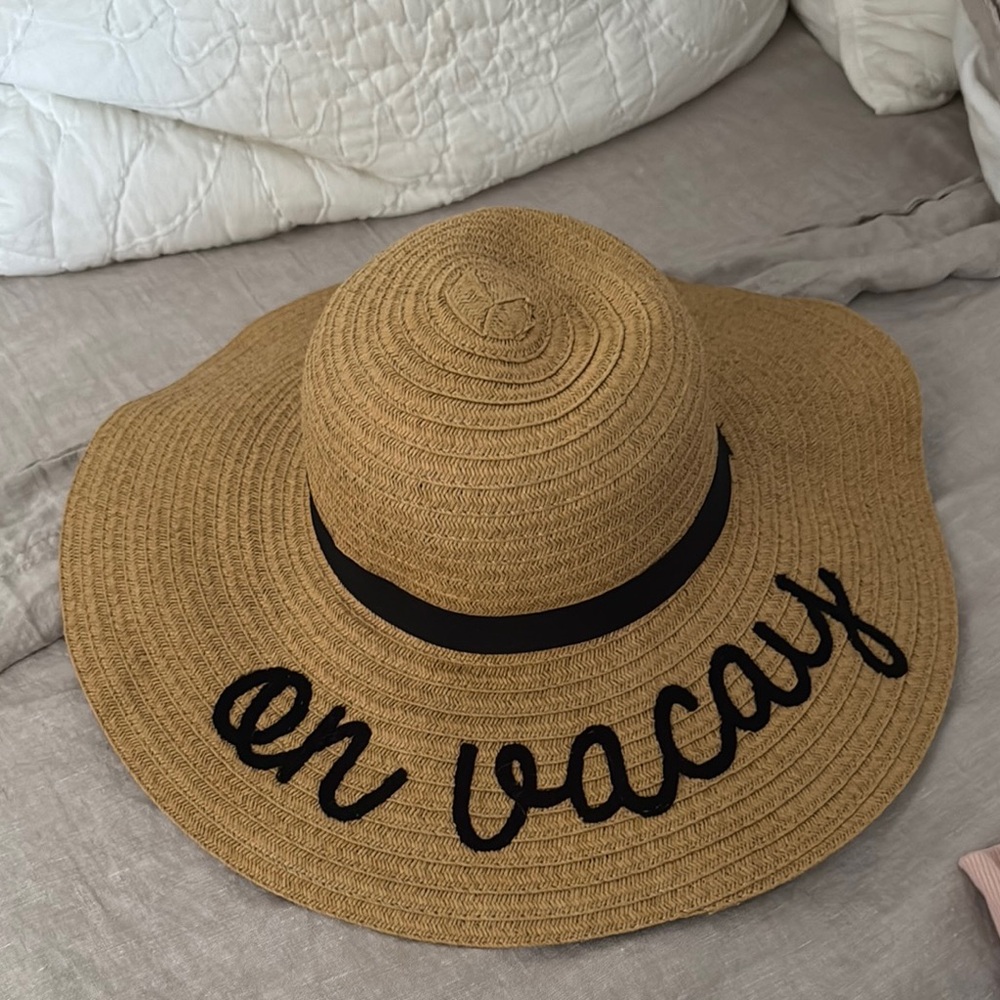 Tan Floppy Sun Hat with Black Band